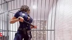 Play Prisoner fucked hard in the police cell with silicones